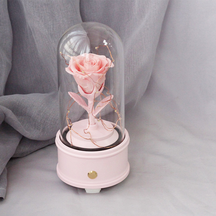 Regalo de cumpleaños del Día de San Valentín Rosa vintage Bluetooth audio flor eterna luminosa flor Real Fábrica puede pedir al por mayor