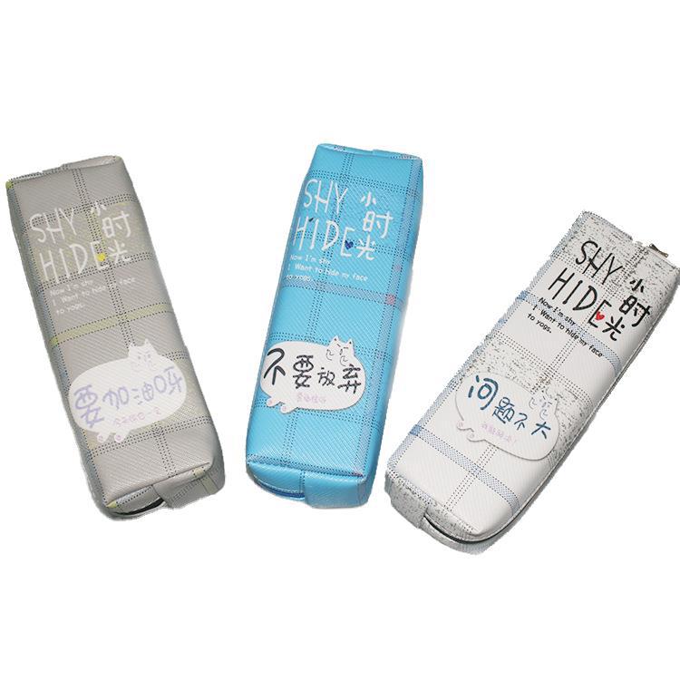 Caja de lápiz creativa caja de papelería de dibujos animados caja de lápiz de arena movediza de aceite de PVC estudiante de gran capacidad bolsa de lápiz al por mayor