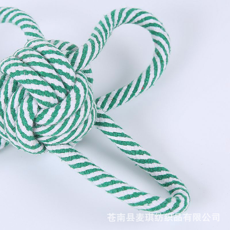 Juguete para mascotas cuerda de algodón juguete para perros juguete para mascotas nudo juguete tejido de cuatro orejas juguete para mascotas cuerda de algodón