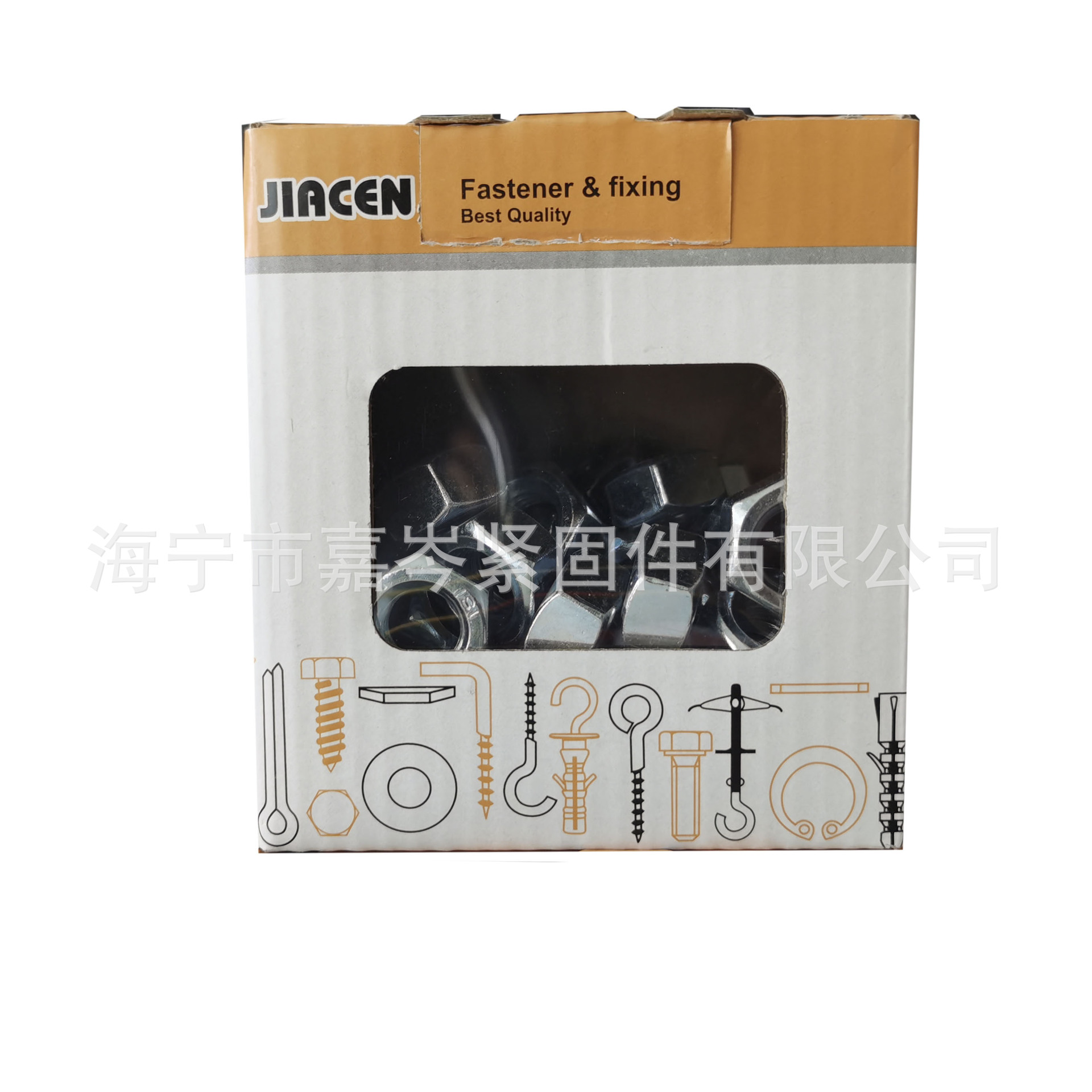 JIACEN螺母 镀锌 紧固件 外六角螺母 厂家直销 盒装 现货 DIN934