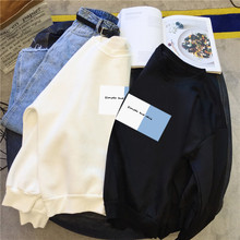 实拍卫衣女春季圆领韩版宽松大码女装学生加厚长袖套头衫外套代发