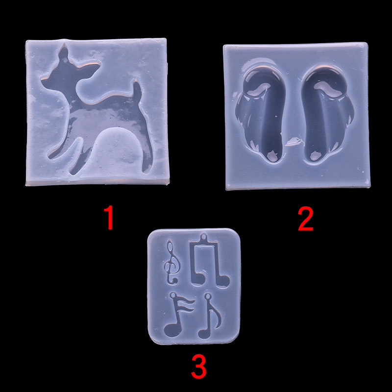 Espejo de cristal epoxi alas con agujeros nota espárragos molde DIY Deer joyería pendientes hechos a mano material Accesorios