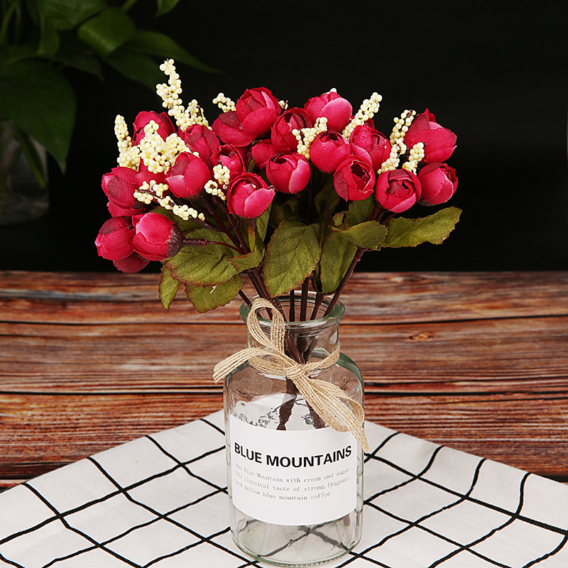 Simulación 15 otoño estrella brotes Rosa brotes boda celebración flor estrella brotes pulgar Rosa fábrica al por mayor