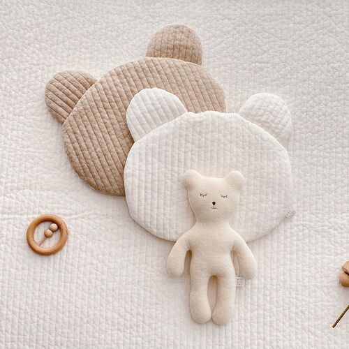 Ins-style Korean quilted pillow cute newborn flat pillow baby breathable 100% cotton rabbit and bear baby pillow