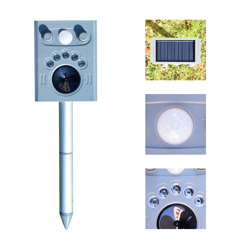 Nuevo enchufe-en el ratón solar repelente de aves de animales repelente gato perro repelente animal ultrasónico conductor