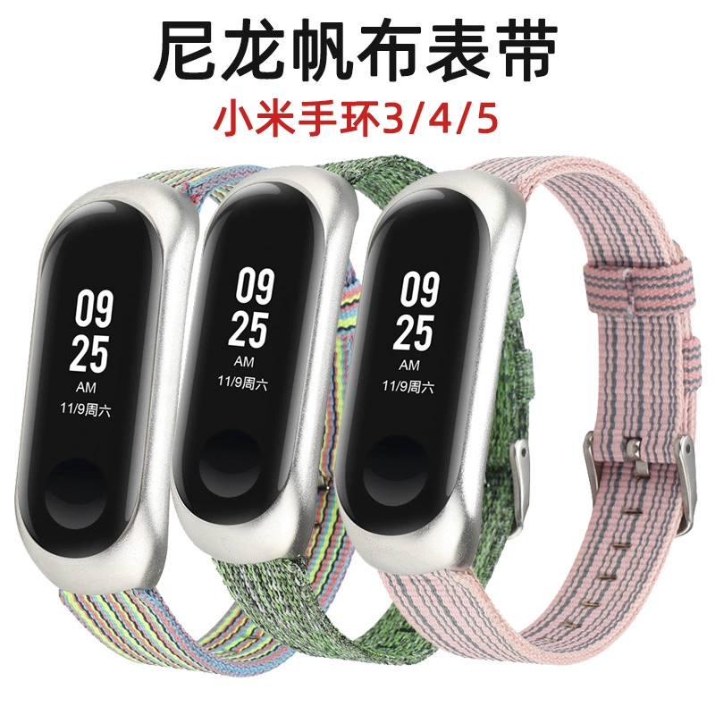 Подходит для Mi Band 5 ремешок Mi Band 4 ремешок Mi Band ремешок NFC холст нейлоновый ремешок