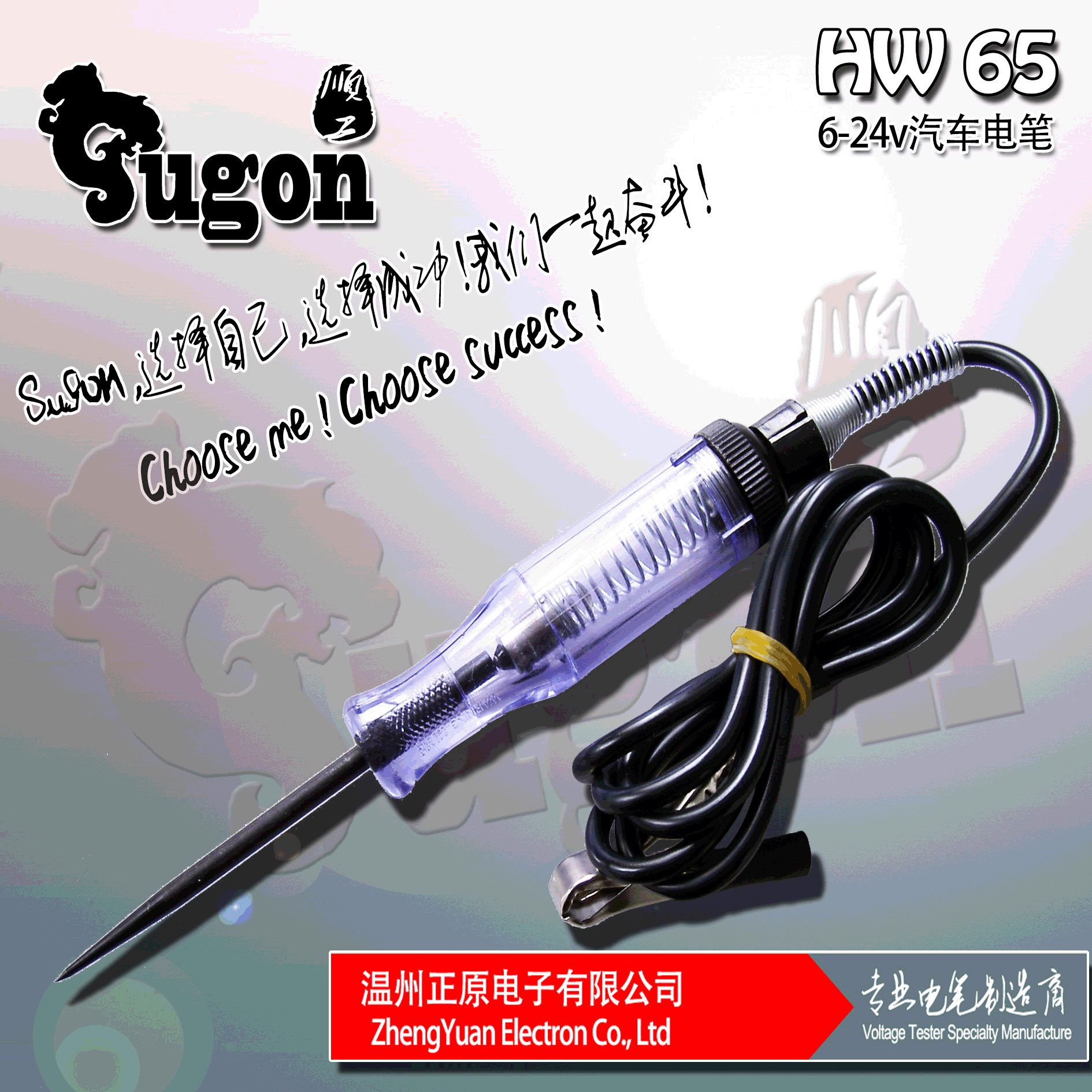 正原 6V24V12V汽车摩托车维修 汽车专用电笔车用电笔 测电笔