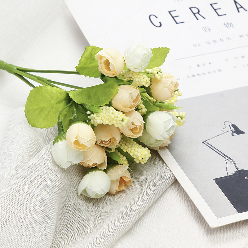 Simulación 15 otoño estrella brotes Rosa brotes boda celebración flor estrella brotes pulgar Rosa fábrica al por mayor