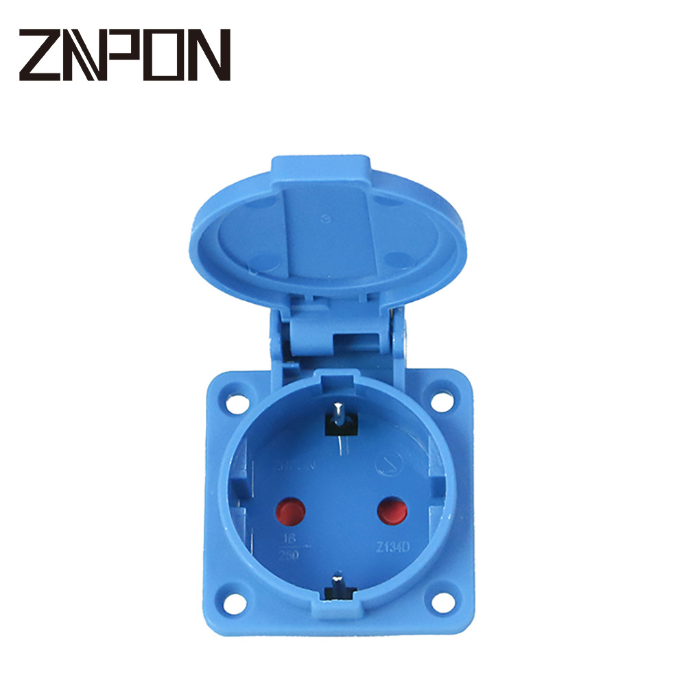 正邦ZNPON 16A 250V SCHUKO欧式德式防水插座 IP54 Type Z134D