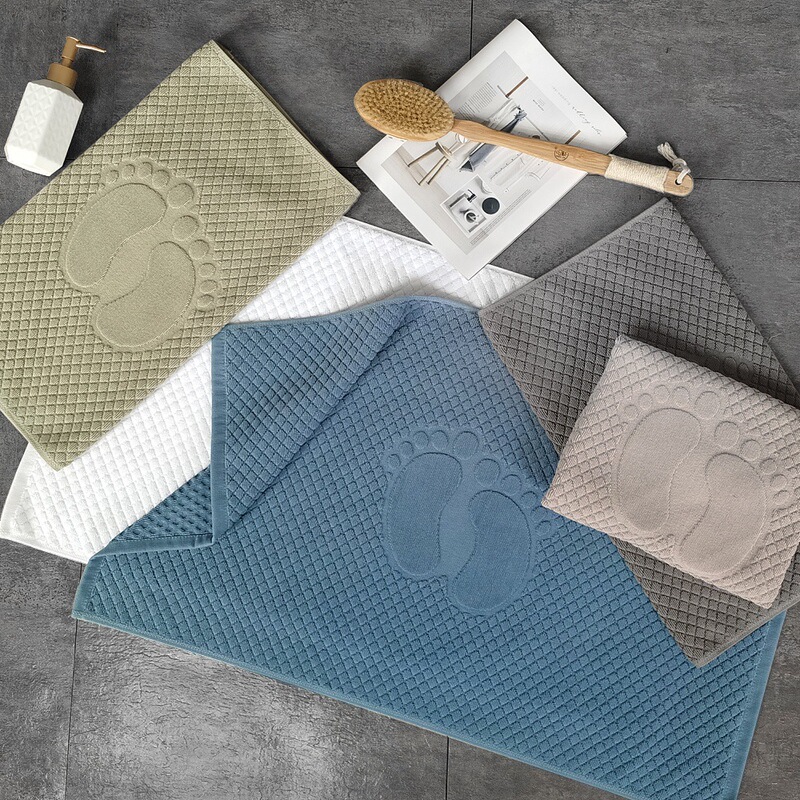 Hotel toilet mat strands jacquard thickened 350g towel bathroom absorbent mat wholesale embroidered logo