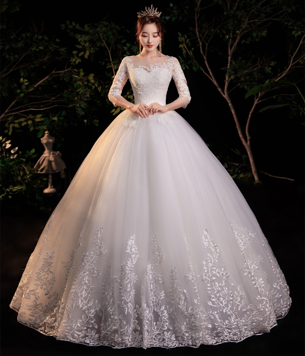 Fuera del hombro vestido de novia principal 2023 nuevo elegante nupcial Mori Super Hada francés adelgazamiento vestido de novia al por mayor transfronteriza D30