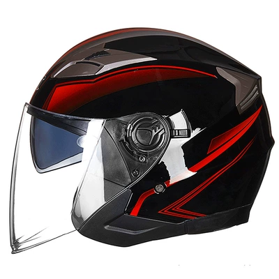 Motosiklet kaskı (dəbilqə), Covered G708 - bright-black-red-m