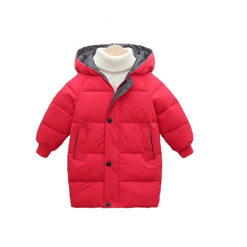 Chaqueta de algodón estilo coreano para niños de otoño e invierno, abrigo de algodón de longitud media para niños y niñas, grueso y cálido.