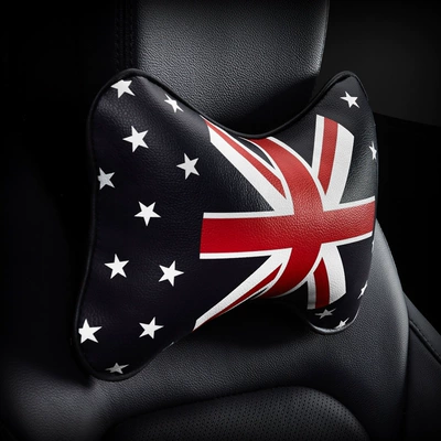 Headrest, car neck pillow seat pillow - leather-red-and-black-star-rice-memory-cotton-neck-pillow-1