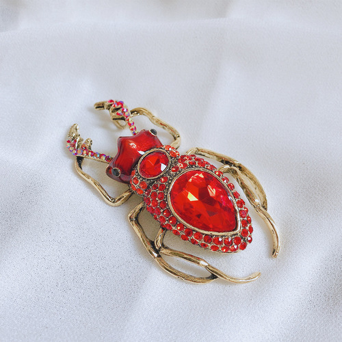 New Style European and American Exaggerated Insect Brooch E-commerce Cross-border High-end Insect Pin Women's Coat Beetle Corsage Accessories