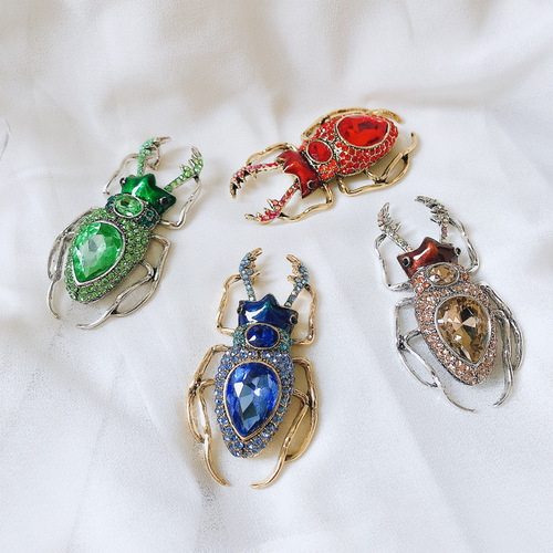 New Style European and American Exaggerated Insect Brooch E-commerce Cross-border High-end Insect Pin Women's Coat Beetle Corsage Accessories
