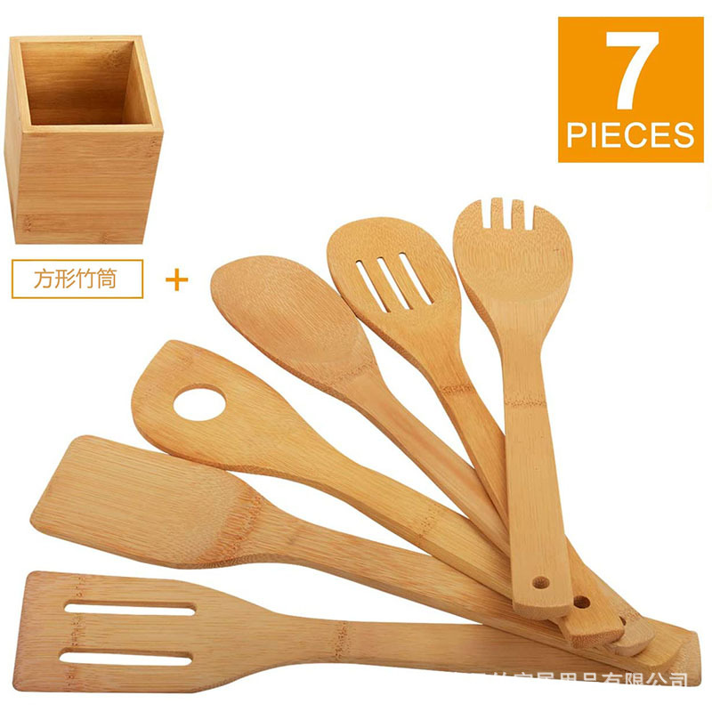 Pala de bambú transfronteriza Amazon cocina utensilios de cocina traje utensilio de cocina espátula traje de pala de Bambú