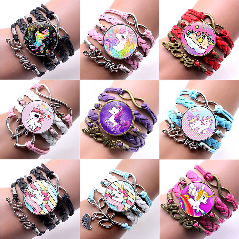 Cute cartoon Unicorn Time Gem woven bracelet Pegasus Unicorn bracelet cross-border unlimited love Cute cartoon Unicorn Time Gem woven bracelet Pegasus Unicorn bracelet cross-border unlimited love