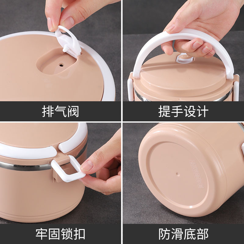 Caja de almuerzo aislada de acero inoxidable de ventas directas de fábrica profundización caja de almuerzo multiusos caja de almuerzo sellada de múltiples capas barril aislado de Estudiante