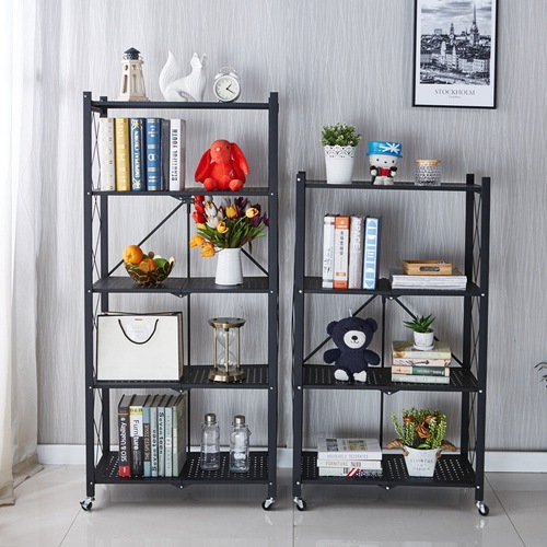Installation-free kitchen storage folding storage rack floor-standing multi-layer microwave oven pot rack oven storage storage rack