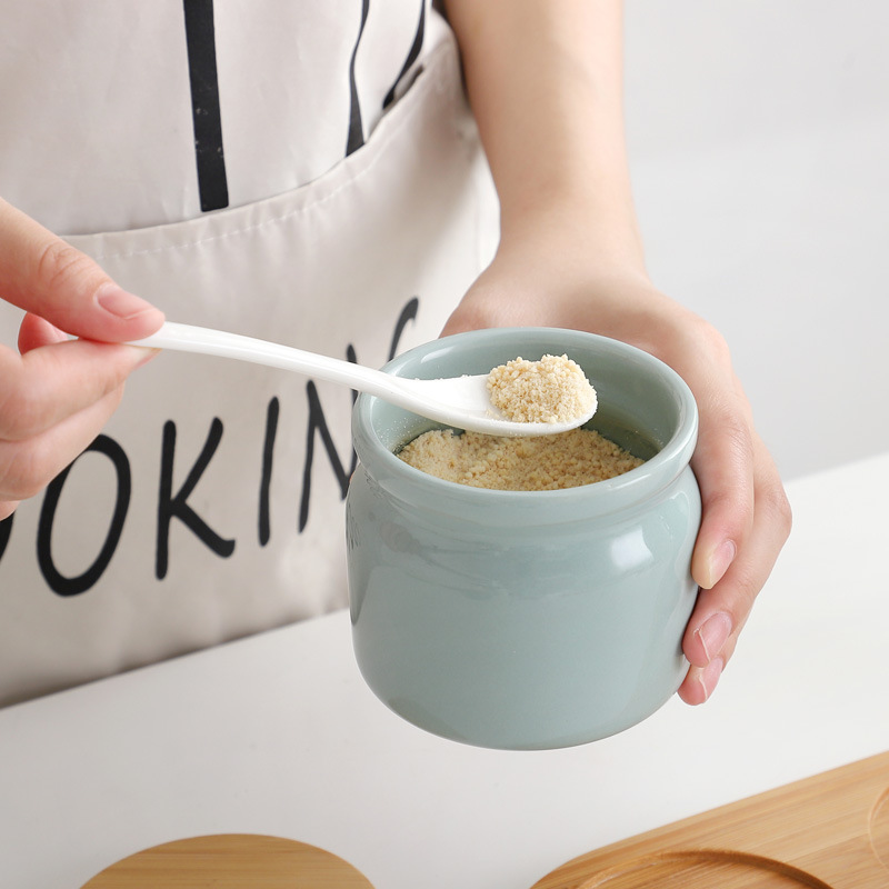 Creativo nórdico cocina condimento tarro hogar cerámica condimento caja traje de almacenamiento de cerámica aceite botella condimento tarro traje