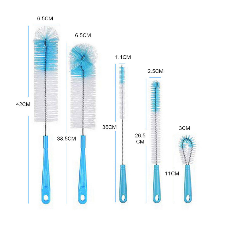 Factory Direct Sales Machine Brush Brush Specifications Stainless Steel Bottle Straw Cleaning Brush Nylon Through-Hole Glass Tool Brush