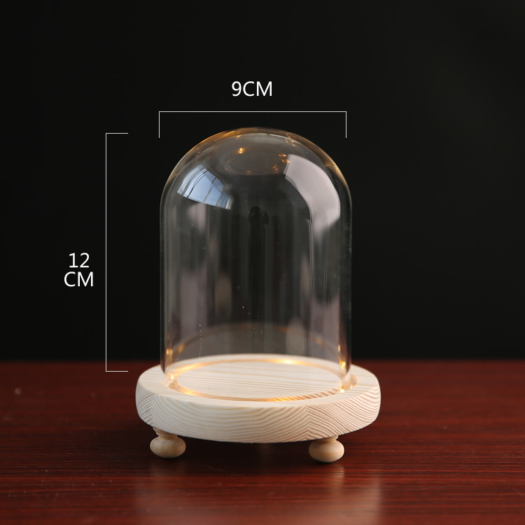 Fábrica de luz LED flor eterna cubierta de vidrio TikTok modelo de mano muñeca de cerámica suave cubierta de polvo base con luz