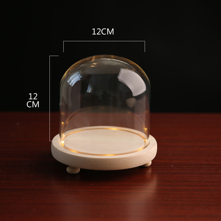 Fábrica de luz LED flor eterna cubierta de vidrio TikTok modelo de mano muñeca de cerámica suave cubierta de polvo base con luz