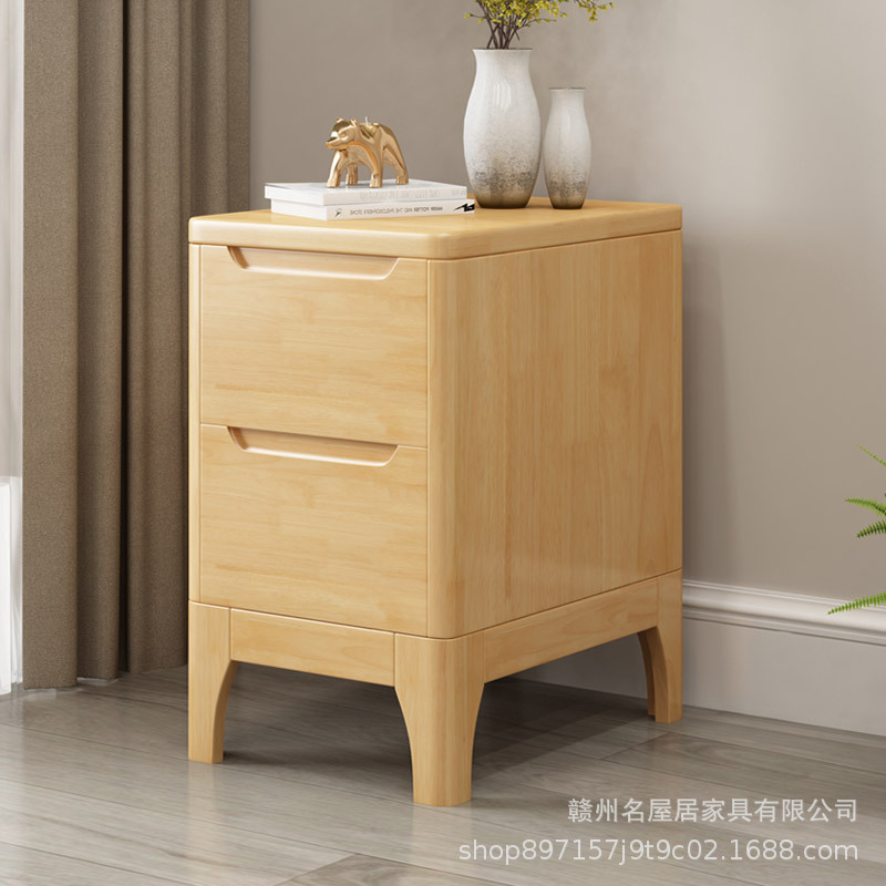 Mesita de Noche para Dormitorio, Madera Maciza, Estilo Simple y Moderno, Nueva Mesita de Noche de Alta Gama 2023, Venta Directa de Fábrica