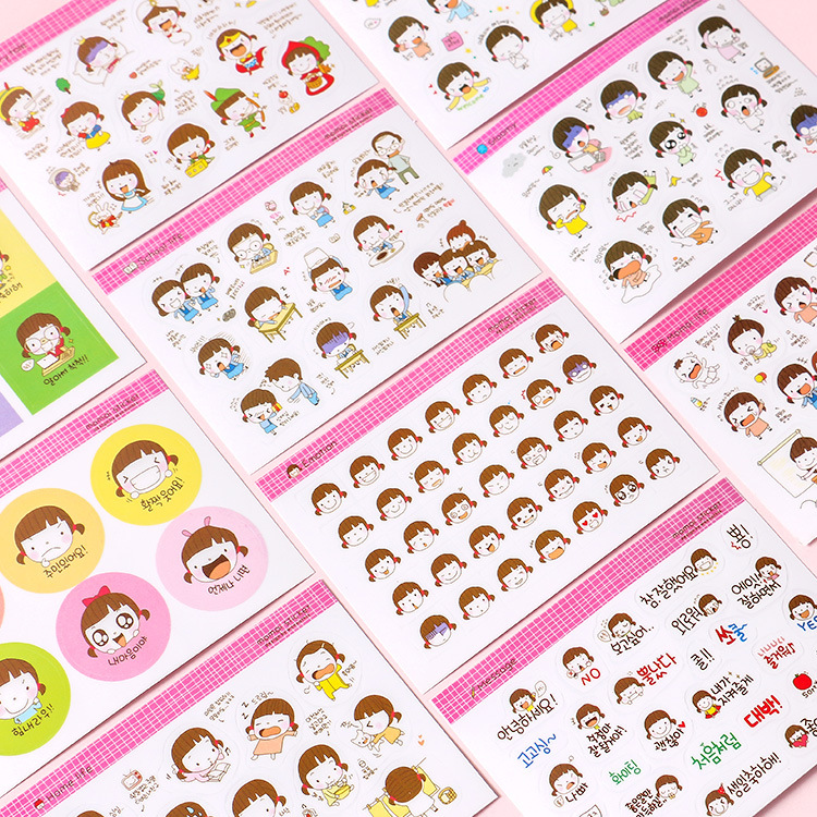 Linda niña pegatinas de niña MOMOI primera 2 unidades en dibujos animados pequeñas pegatinas bolsa de regalo Accesorios