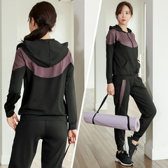 健身房運動套裝女外套四件套寬鬆專業運動跑步衣春夏時尚瑜伽服