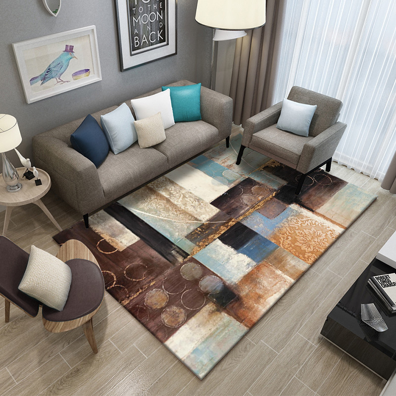 Alfombra nórdica, tapete para la sala de estar, alfombra de fácil cuidado para el hogar, tapete para sofá y mesita de noche, alfombra grande para dormitorio que cubre toda la superficie.