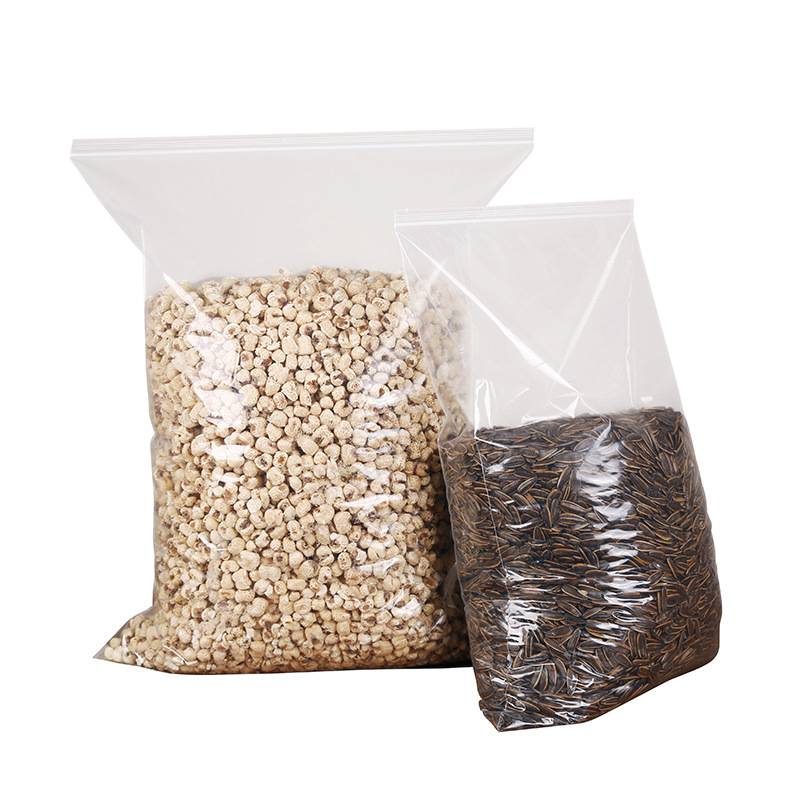 Bolsa de autosellado de bolsillo sellado transparente extra grande de plástico engrosado de almacenamiento de alimentos ropa bolsa de embalaje de ropa bolsa de plástico