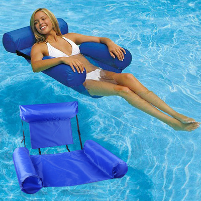 Amazon New products Aquatic inflation deck chair Floating Bed Hammock Foldable Dual-use backrest Floating row Cross border Source of goods wholesale