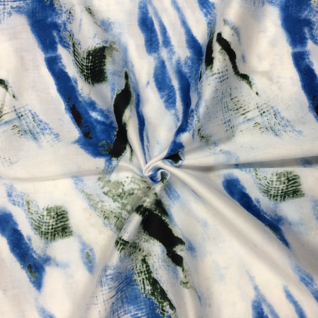 80支精梳长绒棉贡缎印花布  全棉缎纹数码印花面料 衬衫布