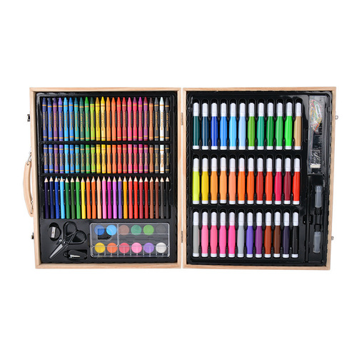180-piece children's paintbrush wooden gift box art painting set painting learning watercolor pen DIY set
