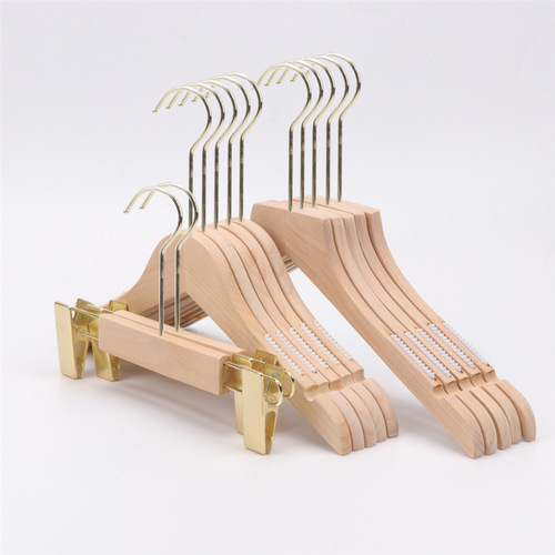 Solid Wood Clothes Rack Clothing Store Wooden Natural Wood Hanger Wholesale Children Women's Adult Clothes Rack LOGO