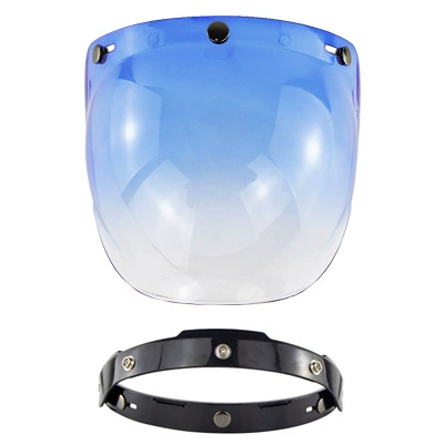 Half Helmet Bubble Mirror | Dəbilqə (Kaska) aksesuarları - ocean-blue-black-bracket