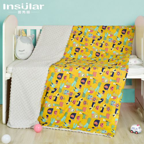 Inxiuli cotton baby beanie blanket cartoon children's blanket baby comfort blanket stroller blanket cross-border