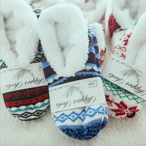 Children's US Style Wool Acrylic Lamb Wool Silicone Solid Color Floor Socks Sweet Warm Women's Socks Maternity Socks