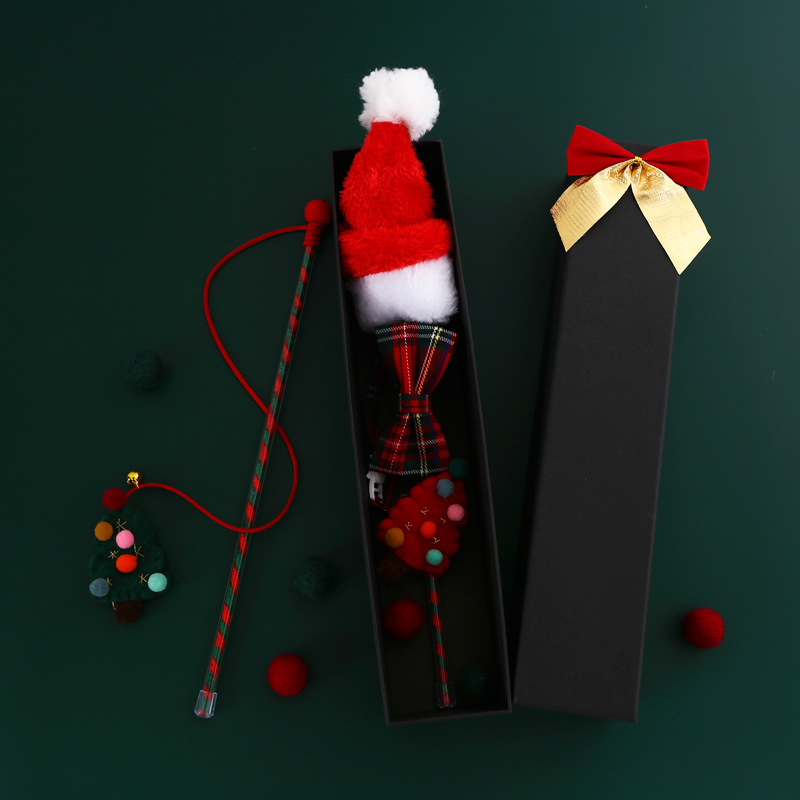 Comercio exterior mascotas Navidad tipo caja de regalo gato perro corbata collar juguete sombrero caja de regalo lana