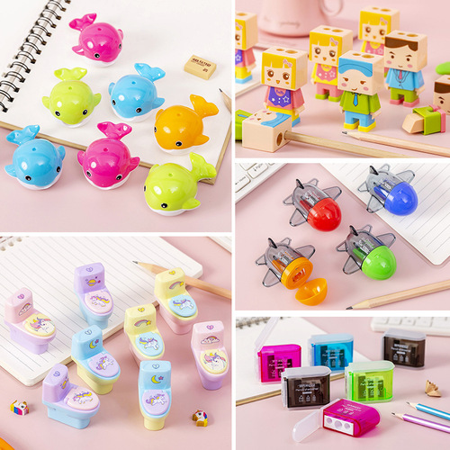 Children's creative pencil sharpener, pencil sharpener, pencil sharpener, cute cartoon primary school student pencil sharpener, school supplies