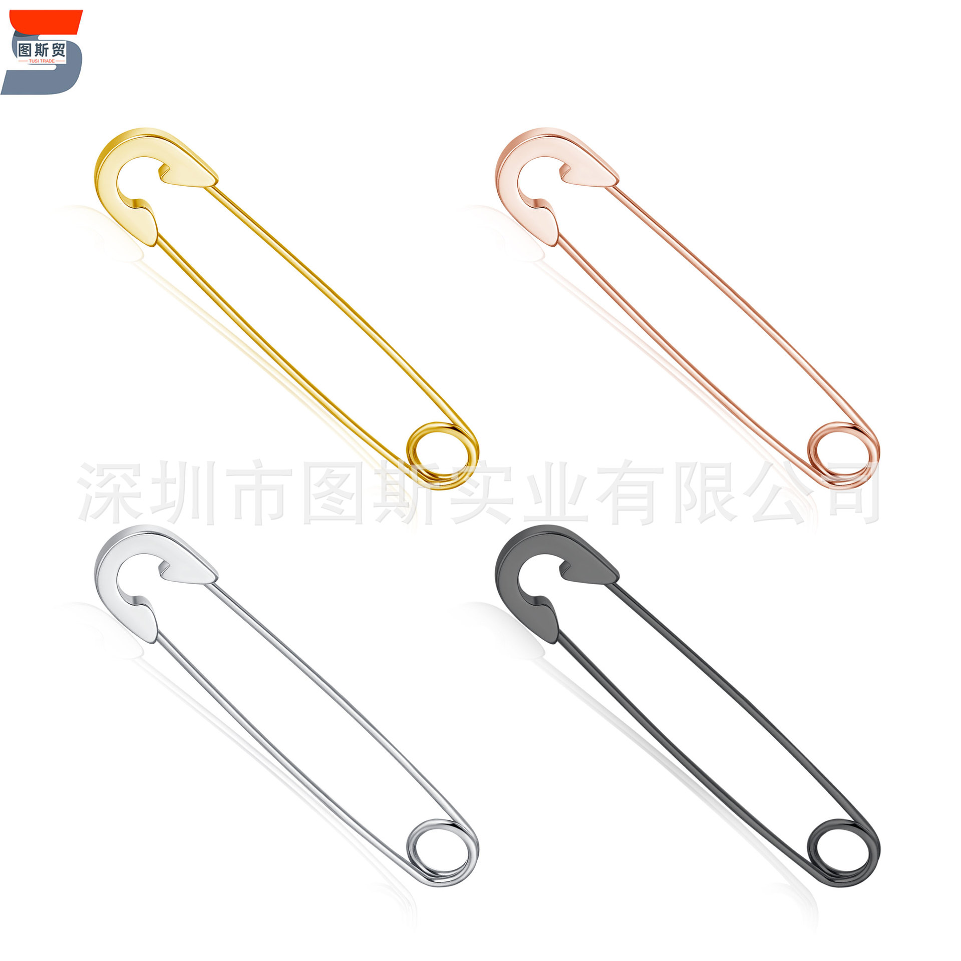 New Japanese and Korean style simple stainless steel pin earrings titanium steel creative small fresh paper clip earrings