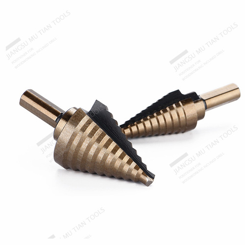 Hot selling 5pc pagoda drill triangular shank straight groove step drill expander high speed steel step drill drilling bit