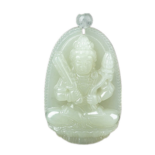 Bulky male Guanyin, female Guanyin jade Buddha with external Mongolian material Eight Guardians jade white jade small zodiac pendant
