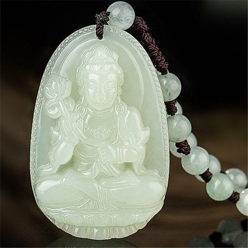Bulky male Guanyin, female Guanyin jade Buddha with external Mongolian material Eight Guardians jade white jade small zodiac pendant