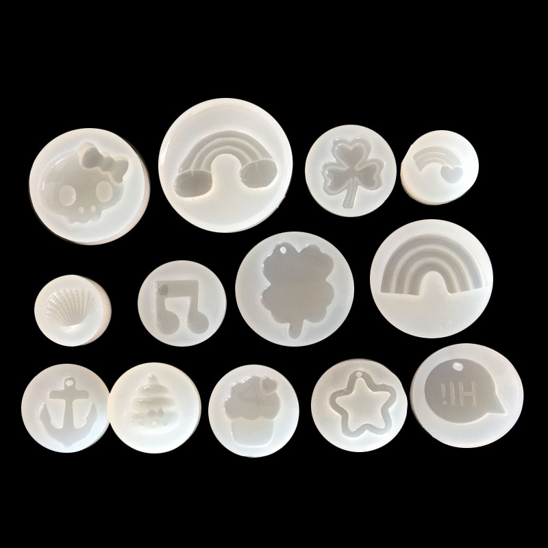 Espejo cristal epoxi Arco Iris cráneo cabeza trébol nota pastel taburete creativo DIY material decorativo Accesorios