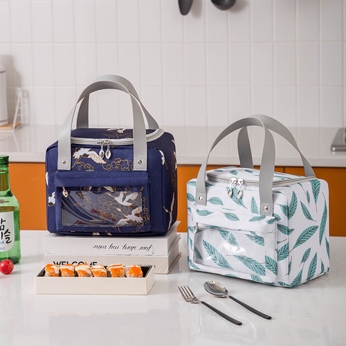 Japanese portable lunch bag, portable picnic bag, outdoor insulation bag, aluminum film lunch box bag, children's lunch box bag wholesale