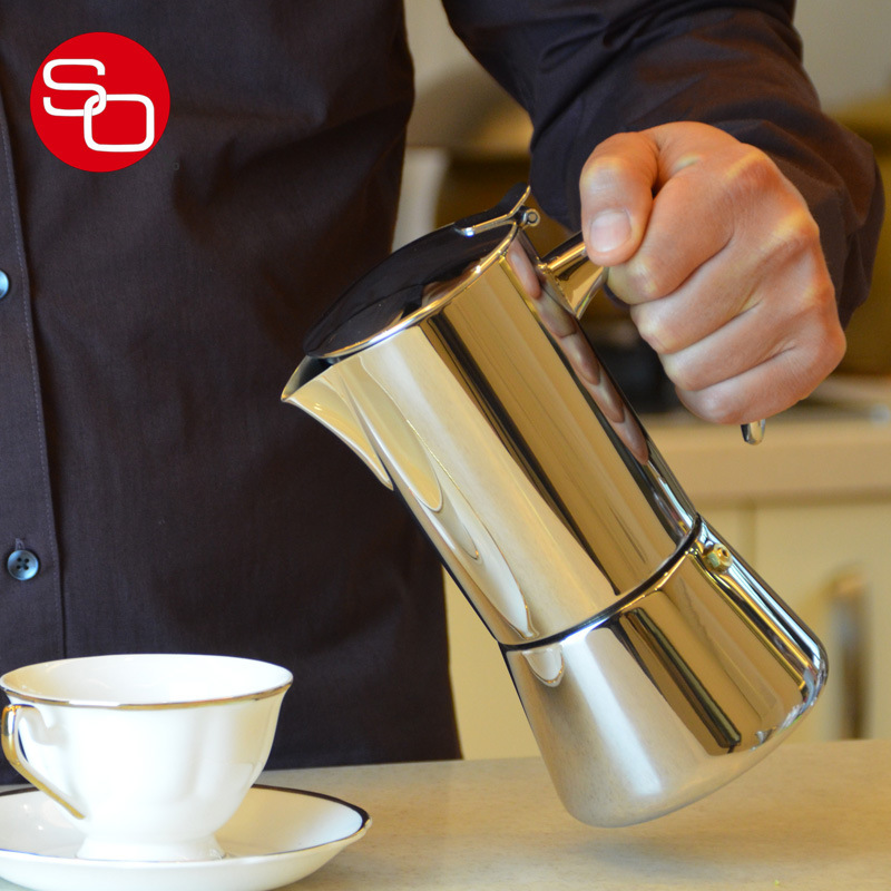 Cross-border Mocha pot 304 stainless steel coffee pot for induction cooker Italian copper valve powder tablet mokapot Cross-border Mocha pot 304 stainless steel coffee pot for induction cooker Italian copper valve powder tablet mokapot