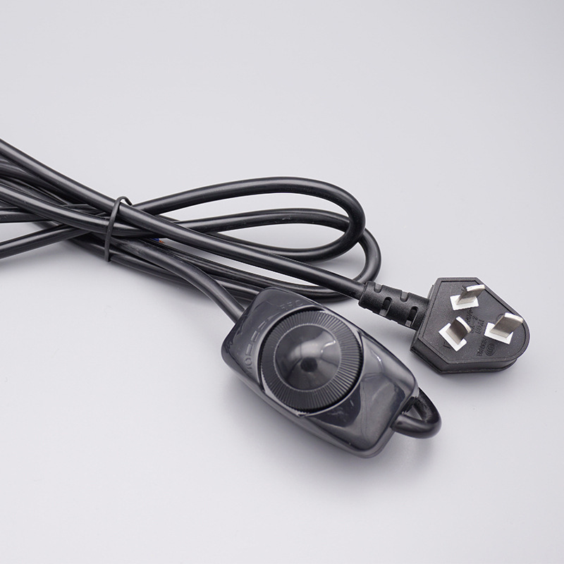 中国3C三扁插台灯可调光开关线电源三插连接线电线转接头